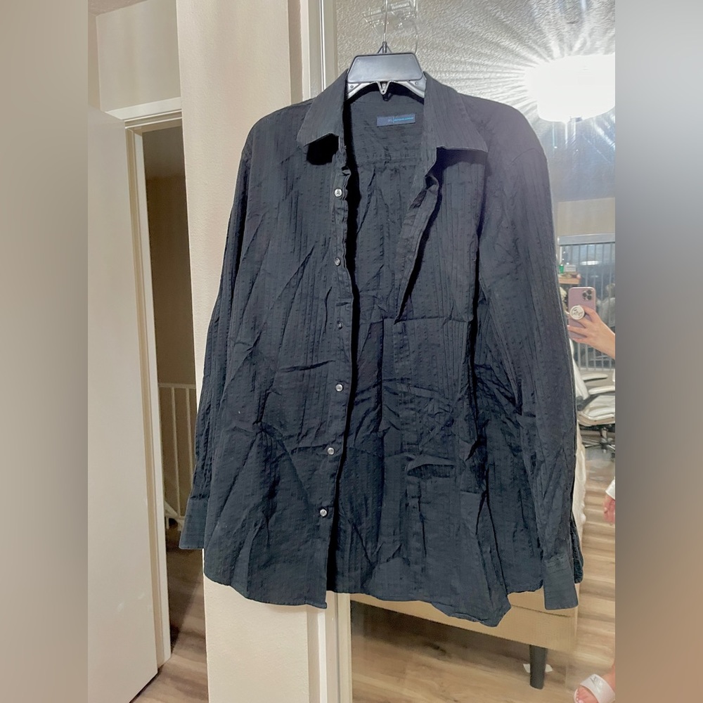 Black Mens Material London Button Up Shirt